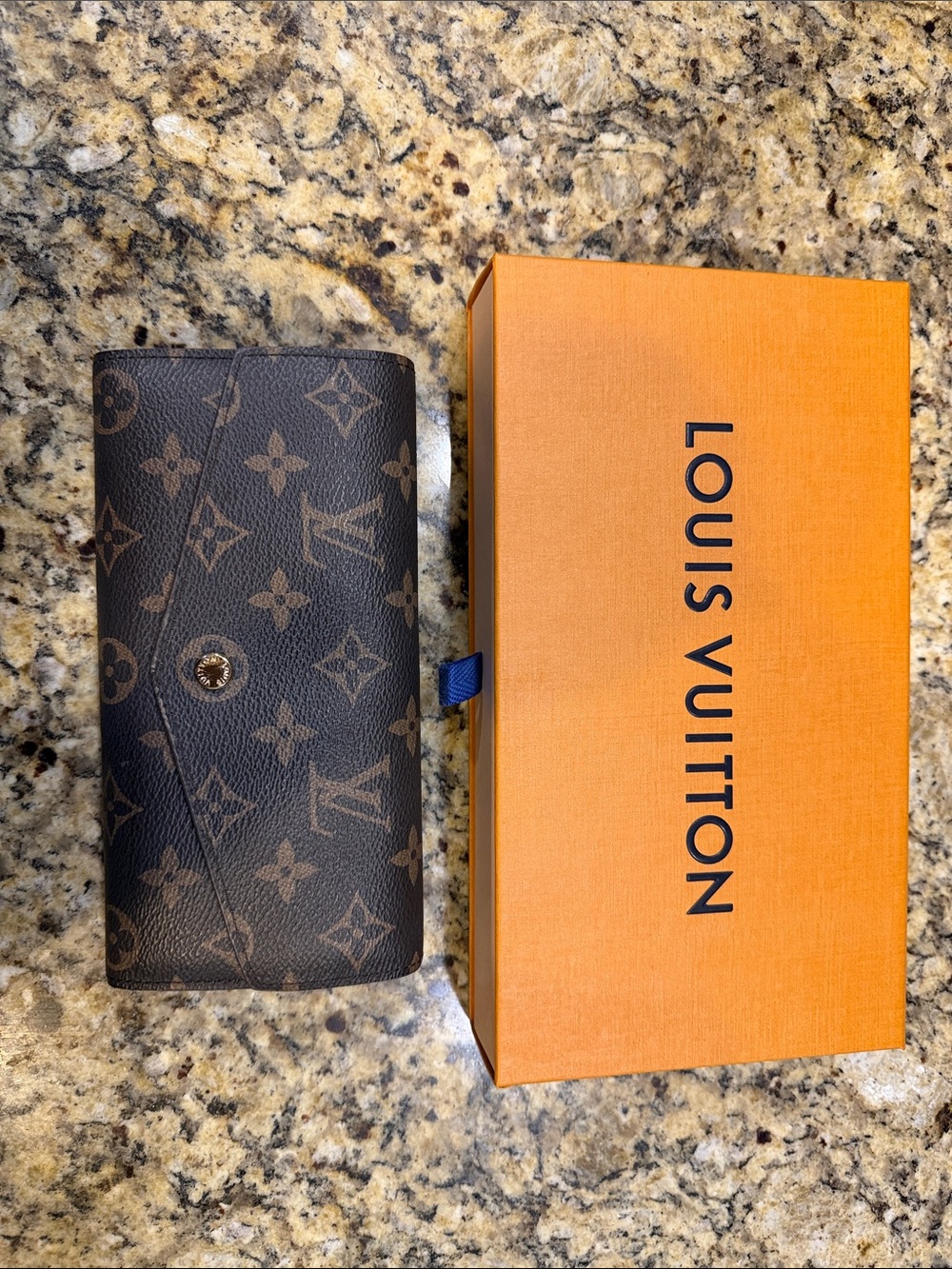Authentic Louis Vuitton Monogram Long Envelope Wallet in Dark Brown